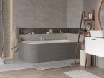 Besco Avita Slim+ wanna asymetryczna 160 prawa + syfon z przelewem gun metal WAV160PPG