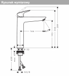 Hansgrohe Logis Jednouchwytowa bateria umywalkowa 190 bez kompletu odpływowego chrom 71091000