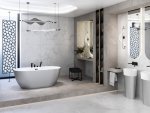 Besco Navia Glam wanna wolnostojąca 160 Grafitowa + maskownica syfonu z przelewem gun metal WA160NGG