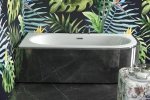 Besco Avita Slim+ wanna asymetryczna 170 prawa + syfon z przelewem gun metal WAV170PPG