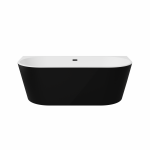 Besco Vica New Matt B&W wanna wolnostojąca czarny mat/biały połysk 150 + klik-klak chrom z przelewem slim WAS15VNM