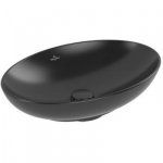 Villeroy & Boch Loop & Friends umywalka 56x38 cm owalna nablatowa CeramicPlus Pure Black 4A4701R7 