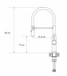 QUADRON bateria kuchenna ANDY stalowa bateria kuchenna z ruchomą wylewką, pure carbon / wąż czarny 3623523BLM