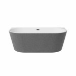 Besco Vica New Glam Srebrny wanna wolnostojąca 150 + klik-klak chrom z przelewem slim WA150VNSR