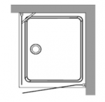 Kerasan Kabina prostokątna lewa, szkło przejrzyste profile brązowe 80x96 Retro 9143T3