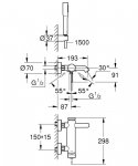 Grohe Essence Bateria wannowa natynkowa chrom 25249001