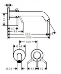 Hansgrohe Tecturis S Jednouchwytowe baterie umywalkowe montaż ścienny, podtynkowy Czarny Matowy 73351670