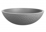 Laveo Umywalka nablatowa granitowa okrągła Amber szara 41 cm VGR1521T