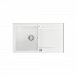 QUADRON EVAN 111 GraniteQ zlewozmywak z syfonem Push 2 Open 1-komorowy z/o (860x500x210) snow white / elementy stalowe HCQE8650U1BSP2O