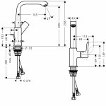 31087000 Hansgrohe Metris Jednouchwytowa bateria umywalkowa 130 z kompletem odpływowym z cięgłem