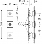 Tres Jet 3 podtynkowe obrotowe dysze z hydromasażem 29951506