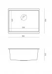 Quadron LOGAN 100 GraniteQ zlewozmywak black diamond 56x45x21,5 cm 1-komorowy podwieszany z syfonem manualnym złoty HQJ6045U8PVDG1U