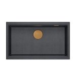 Quadron LOGAN 110 GraniteQ zlewozmywak black diamond 76x44x23,5 cm 1-komorowy wpuszczany z syfonem manualnym miedziany HQD7644U8PVDC1I