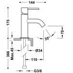 Tres Study bateria umywalkowa biel matowa 26290301BM
