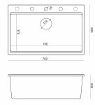 Quadron MARC 110 WORKSTATION GraniteQ zlewozmywak 1-komorowy 760*500*235 mm soft taupe + syfon push to open + dozownik + deska + wkładka / elementy złote HQM7650U4PVDG1