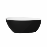 Besco Goya A-line B&W wanna wolnostojąca czarno/biała 160 + maskownica syfonu z przelewem gun metal WAS160GBGR