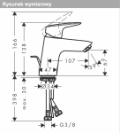 Hansgrohe Logis Jednouchwytowa bateria umywalkowa 70 CoolStart z kompletem odpływowym z cięgłem chrom 71072000