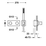 Tres B-SYSTEM BATERIA TERMOSTATYCZNA PODTYNKOWA 2-DROŻNA B-SYSTEM-30735201OP