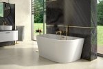 Besco Vica New wanna wolnostojąca 160 + klik-klak chrom z przelewem slim WAS160VN