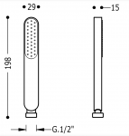 Tres Słuchawka prysznicowa 03463901NM