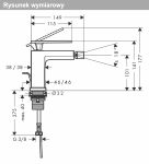 Hansgrohe Tecturis E Jednouchwytowa bateria bidetowa z kompletem odpływowym chrom 73200000