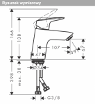 Hansgrohe Logis Jednouchwytowa bateria umywalkowa 70 z kompletem odpływowym Push-Open chrom 71077000