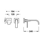 Tres SLIM ELEMENT NAŚCIENNY DO PODTYNKOWEGO KORPUSU BATERII UMYWALKOWEJ-20230024AC