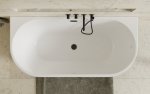 Besco Vica New B&W wanna wolnostojąca czarno/biała 160 + klik-klak chrom z przelewem slim WAS16VNB