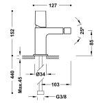 Tres PROJECT bateria bidetowa czarna 21112002NM