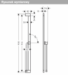 Hansgrohe Unica Drążek prysznicowy E Puro 90 cm z suwakiem EasySlide i wężem prysznicowym Isiflex 160cm chrom 24403000