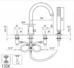 Giulini Giovanni G5 Bateria Wannowa 4-Otworowa Giulini Giovanni G5 Bateria Wannowa 4-Otworowa Chrom 7965 