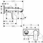 31251000 Hansgrohe Metris Jednouchwytowa bateria umywalkowa LowFlow 3,5 l/min z wylewką 16,5 cm ścienna podtynkowa