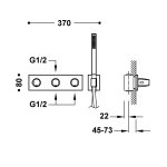 Tres B-SYSTEM Bateria termostatyczna podtynkowa 3-drożna B-system-30725301OR