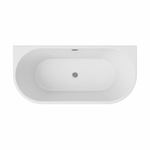 Besco Vica New Glam Srebrny wanna wolnostojąca 150 + klik-klak chrom z przelewem slim WA150VNSR