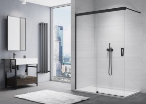 Sanswiss Cadura Black Line Walk-in ścianka wolnostojąca 100cm profil czarny CAW2G1000607 Sprawdź atrakcyjne rabaty!