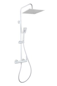 AQG System prysznicowy Nite z uchwytem Alpha, Deszczownica Atlas 25 x 25, biały 21NITC25ALA03