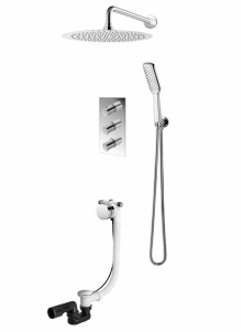 VEDO DESSO CROMO Kompletny system wannowo-natryskowy podtynkowy II TERMO deszczownica o śr. 200 mm VBD4232/20/CH/TERMO chrom