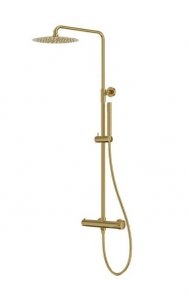 Lavita Natynkowy zestaw prysznicowy z deszczownicą Orion Brushed Gold 5900378341628