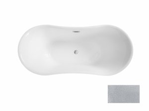 Besco Amber Glam wanna wolnostojąca 170 Grafitowa + maskownica syfonu z przelewem gun metal WA170AGG