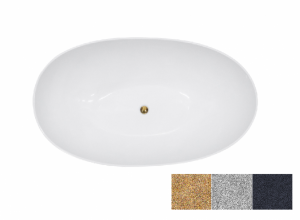 Besco Siya Glam 160 wanna wolnostojąca grafitowa + klik-klak chrom WMD160SG