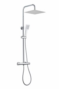 AQG System prysznicowy Wind Blu SQ z termostatem Escade Ducha, Deszczownica Wind Blu SQ 22,5 x 22,5 20WBC22ESC01