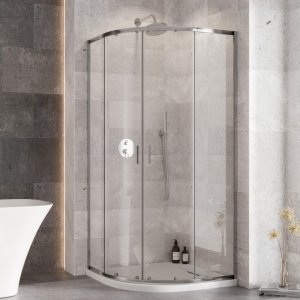 Besco Zarya Chrom kabina półokrągła 80 + brodzik Axim 80 ZCAX80190