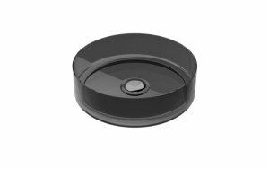 Besco Enya Carbon Grey umywalka nablatowa + maskownica czarny matt UME36CGB