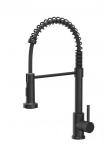 Quadron SALMA NEW SteelQ stalowa bateria kuchenna sprężyna pure carbon z funkcją prysznica 52137BLM