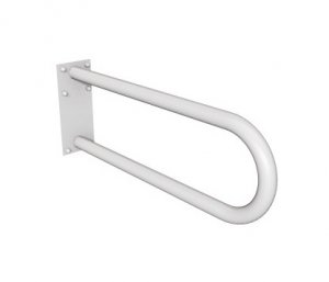 ANDEX Bez Barier Uchwyt półokrągły stały 60cm z płytą Ø32 827B stal nierdzewna biały