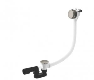 Vedo Click II Przelew wannowy z korkiem typu klik-klak i funkcją napełniania wanny 100cm nikiel szczotkowany  366C/100/SN