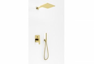 Kohlman Experience Gold zestaw prysznicowy z deszczownicą kwadratową 25x25 cm złoty połysk QW210EGDQ25 DARMOWA DOSTAWA/24H PROMOCJA