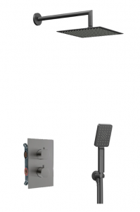 AQG Zestaw prysznicowy termostatyczny Alpha Therm EC242 Gun Metal 19ALTEC24212