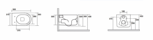 KERASAN NOLITA MISKA WC PODWIESZANA GRIGIO MATT 35x55 531459