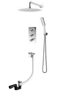 VEDO DESSO CROMO Kompletny system wannowo-natryskowy podtynkowy III TERMO deszczownica o śr. 200 mm VBD4233/20/CH/TERMO chrom